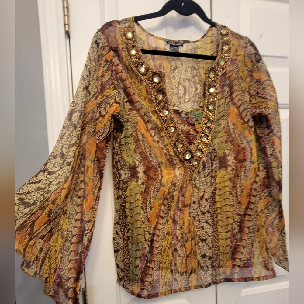 ‼️SOLD‼️Boston Proper Blouse, Beaded, Embellished, Size M